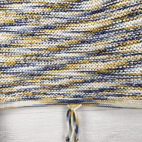 Theory Coella Knit Sweater Size Small Denim Mix Soft Chain Drawstring‎ Boatneck - Picture 5 of 16